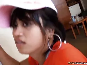 Teen brunette fucks  ...